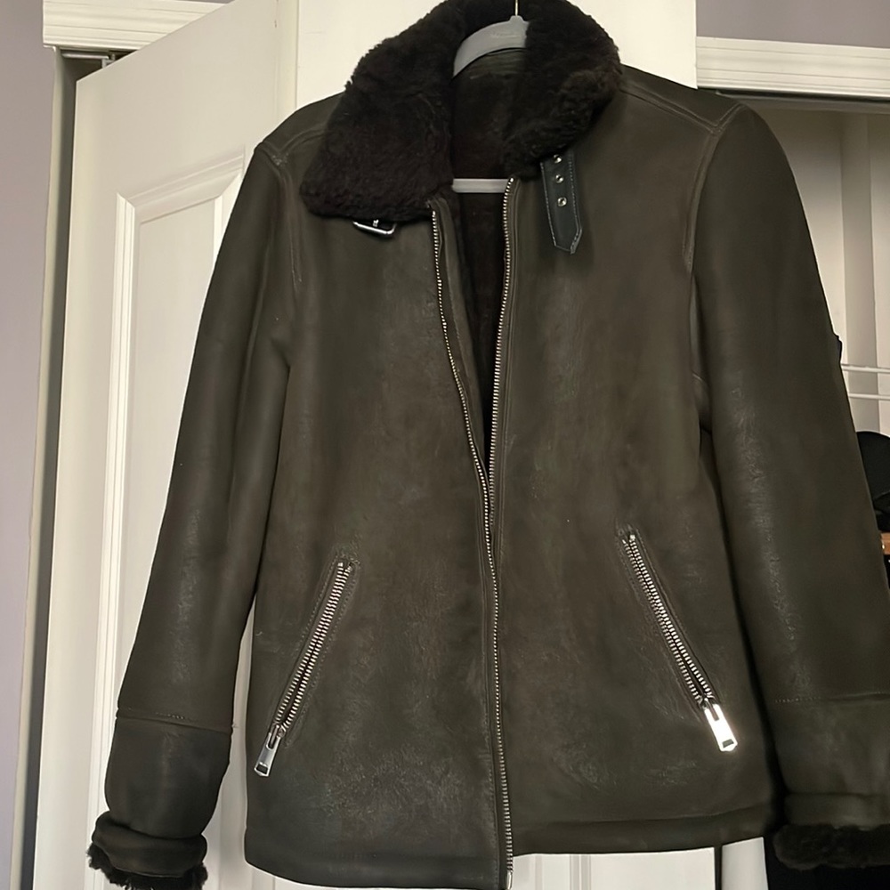 Reiss Shearling Jacket Size S